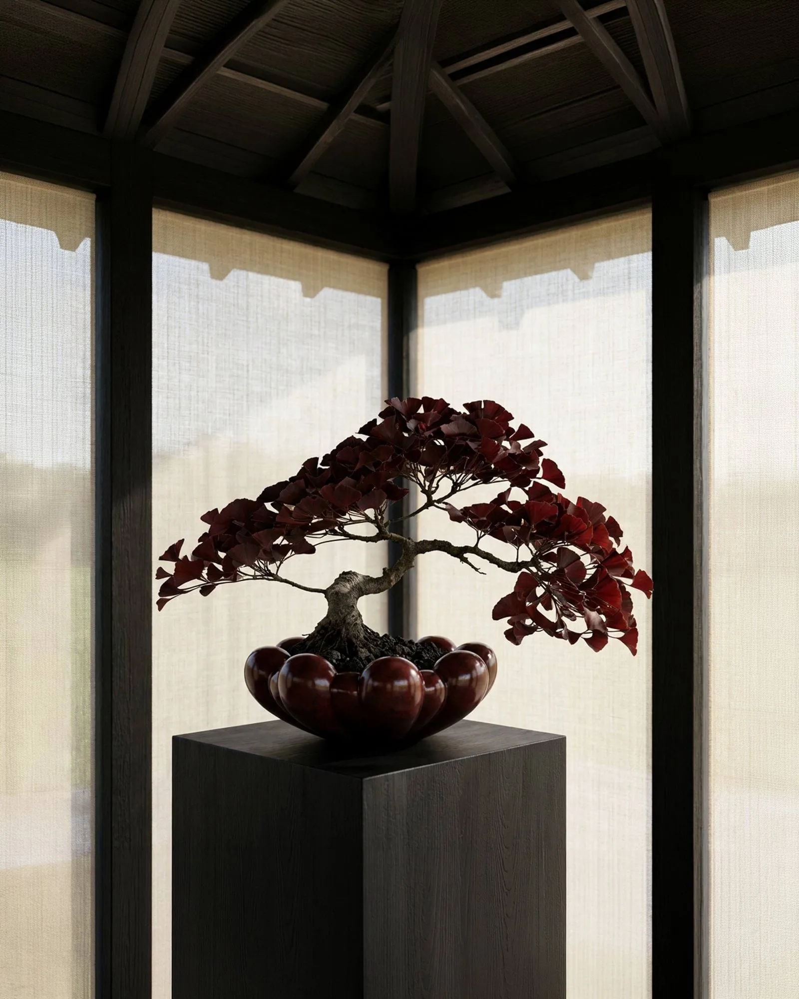 Ciotola grande Bloom Tray, Maroon 101 Copenhagen