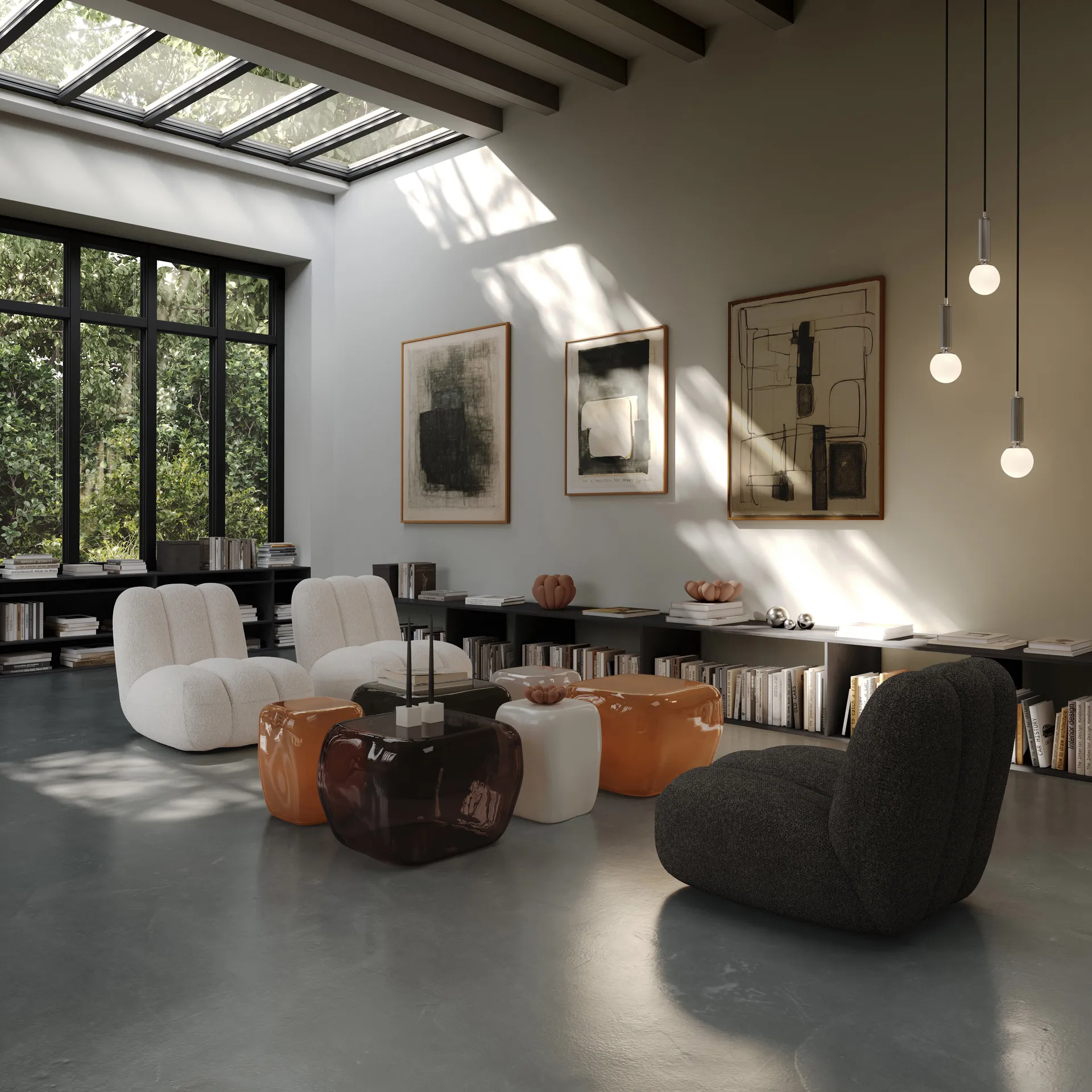 Cube portacandele set da 2, High Glaze Betulla 101 Copenhagen