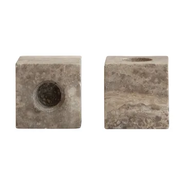Cube portacandele set da 2 - Silver Travertine - 101 Copenhagen