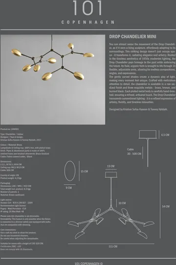 Lampadario Drop Chandelier mini - Ottone - 101 Copenhagen