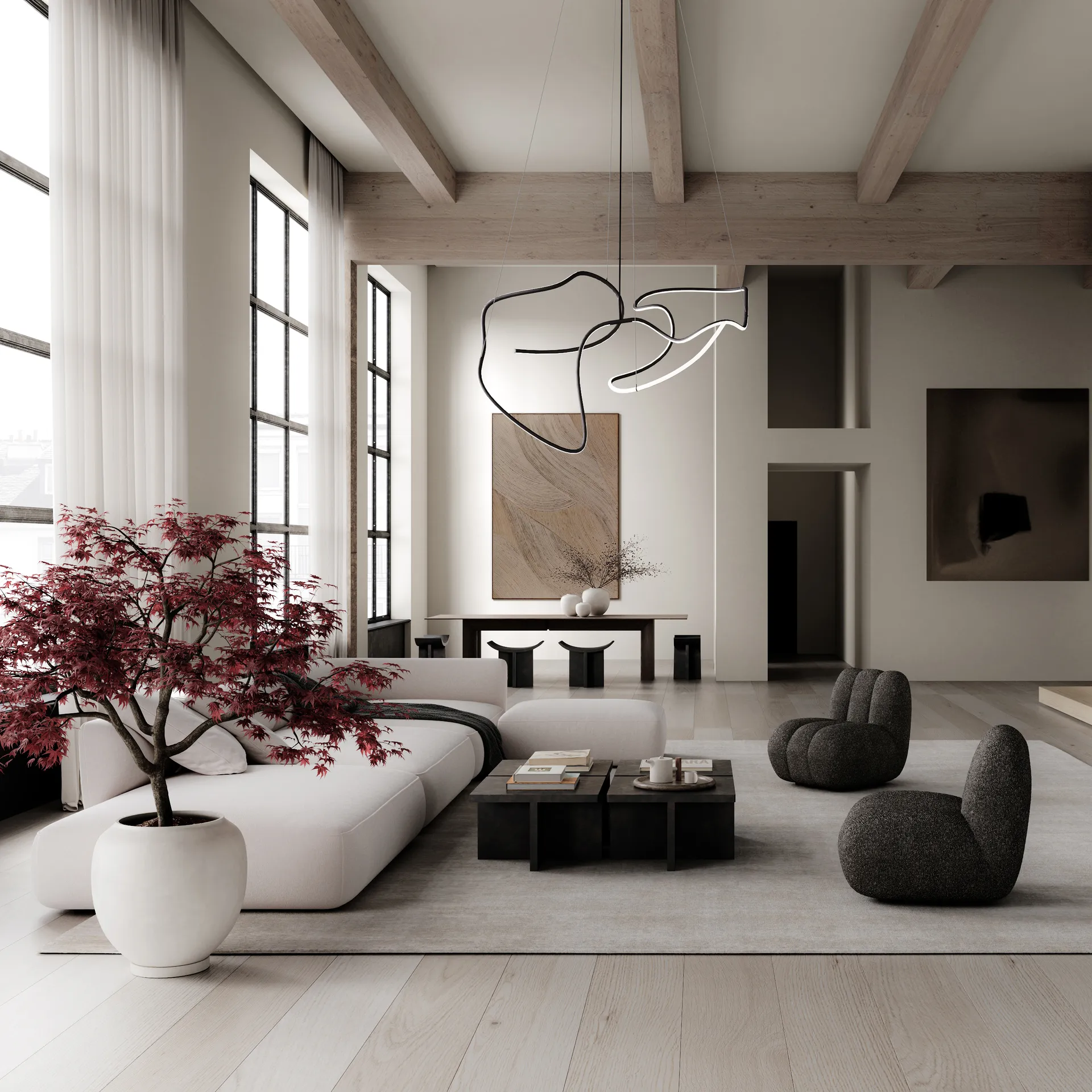 Lampadario Ghost Chandelier big, Nero bruciato 101 Copenhagen