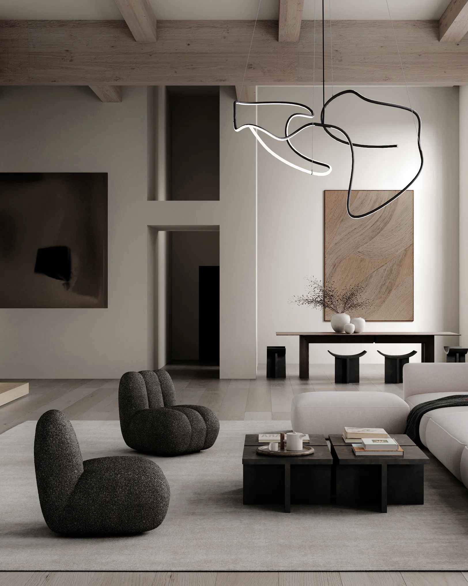 Lampadario Ghost Chandelier big, Nero bruciato 101 Copenhagen