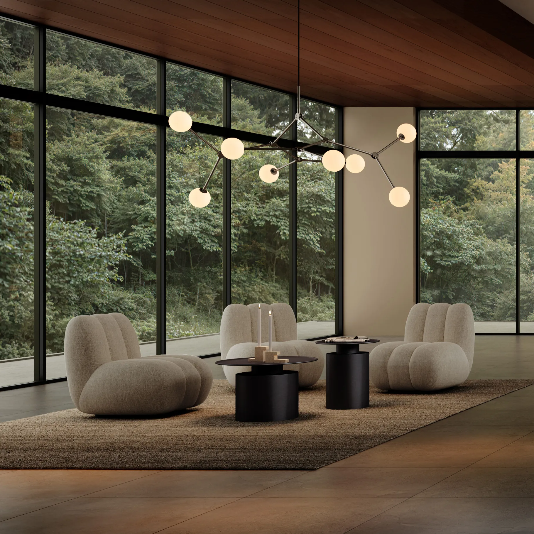 Lampadario grande Drop Chandelier Bulp, Grigio 101 Copenhagen