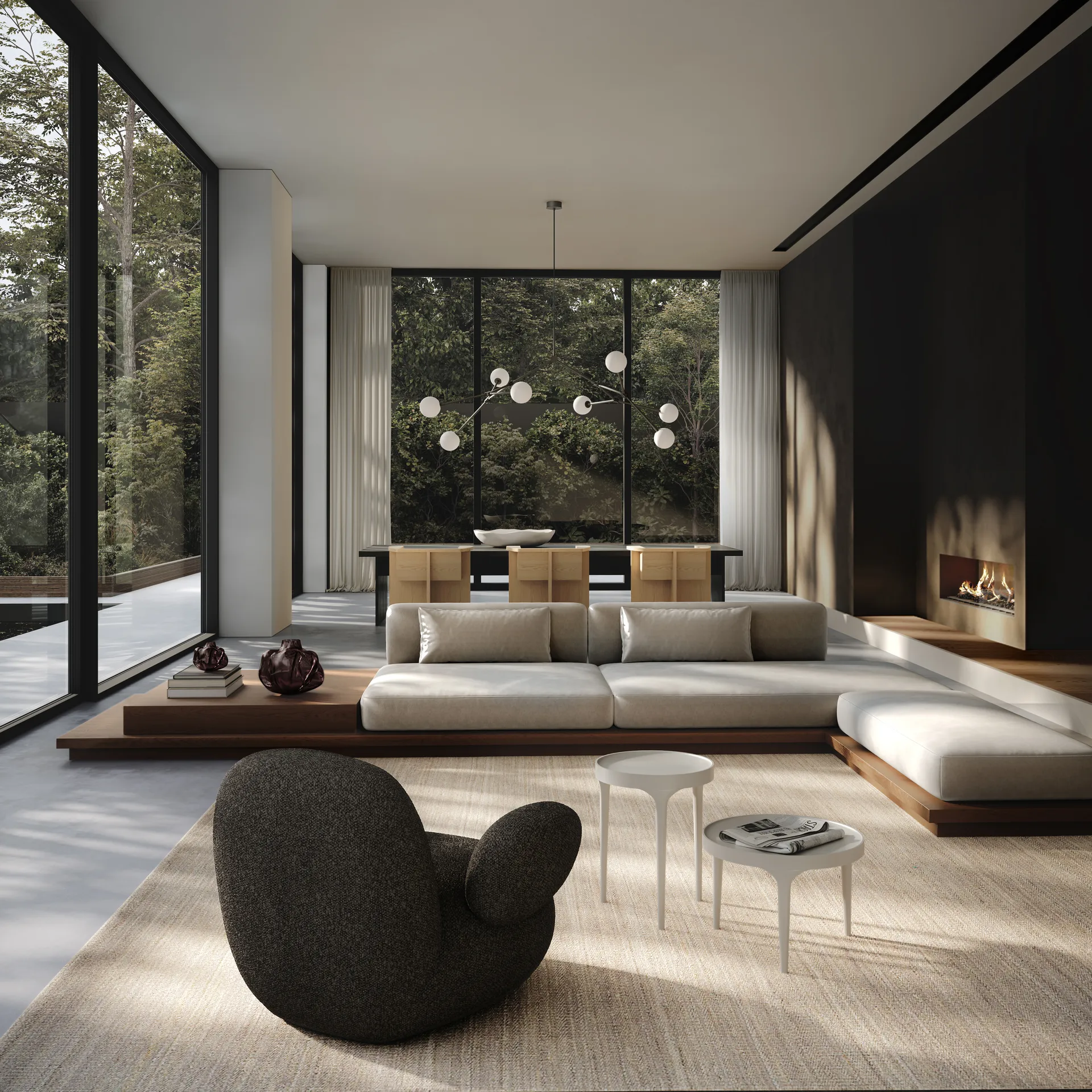 Lampadario grande Drop Chandelier Bulp, Grigio 101 Copenhagen