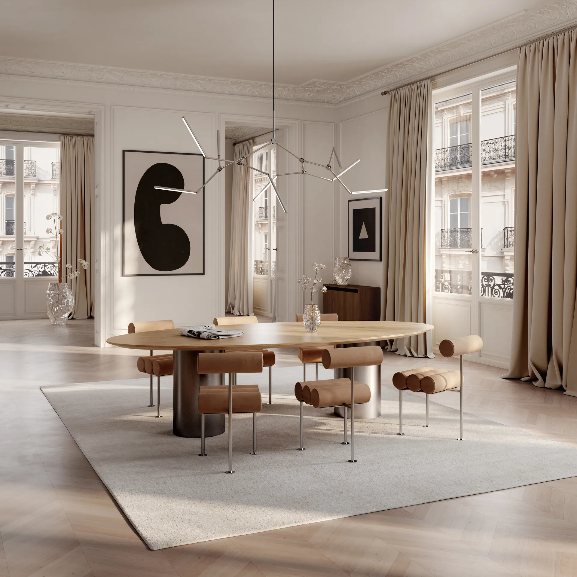 Lampadario Stick Chandelier, Cromo 101 Copenhagen