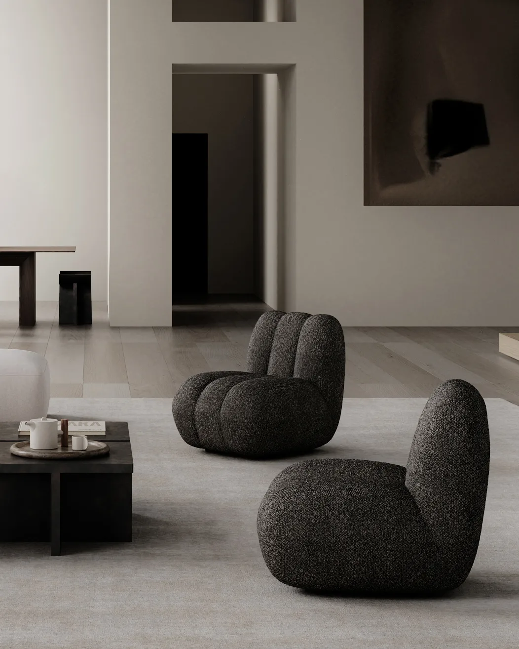 Poltrona lounge in bouclé Toe, Deep taupe 101 Copenhagen