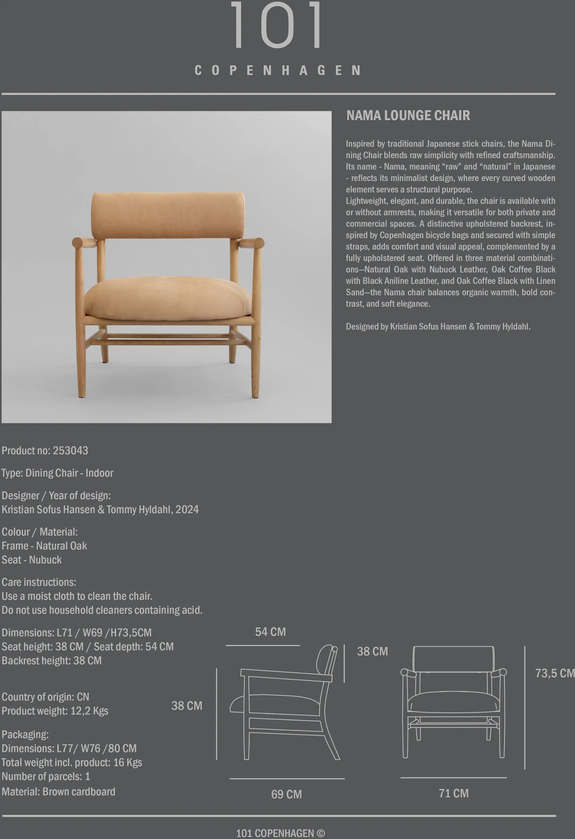 Poltrona lounge Nama, Nabuk 101 Copenhagen