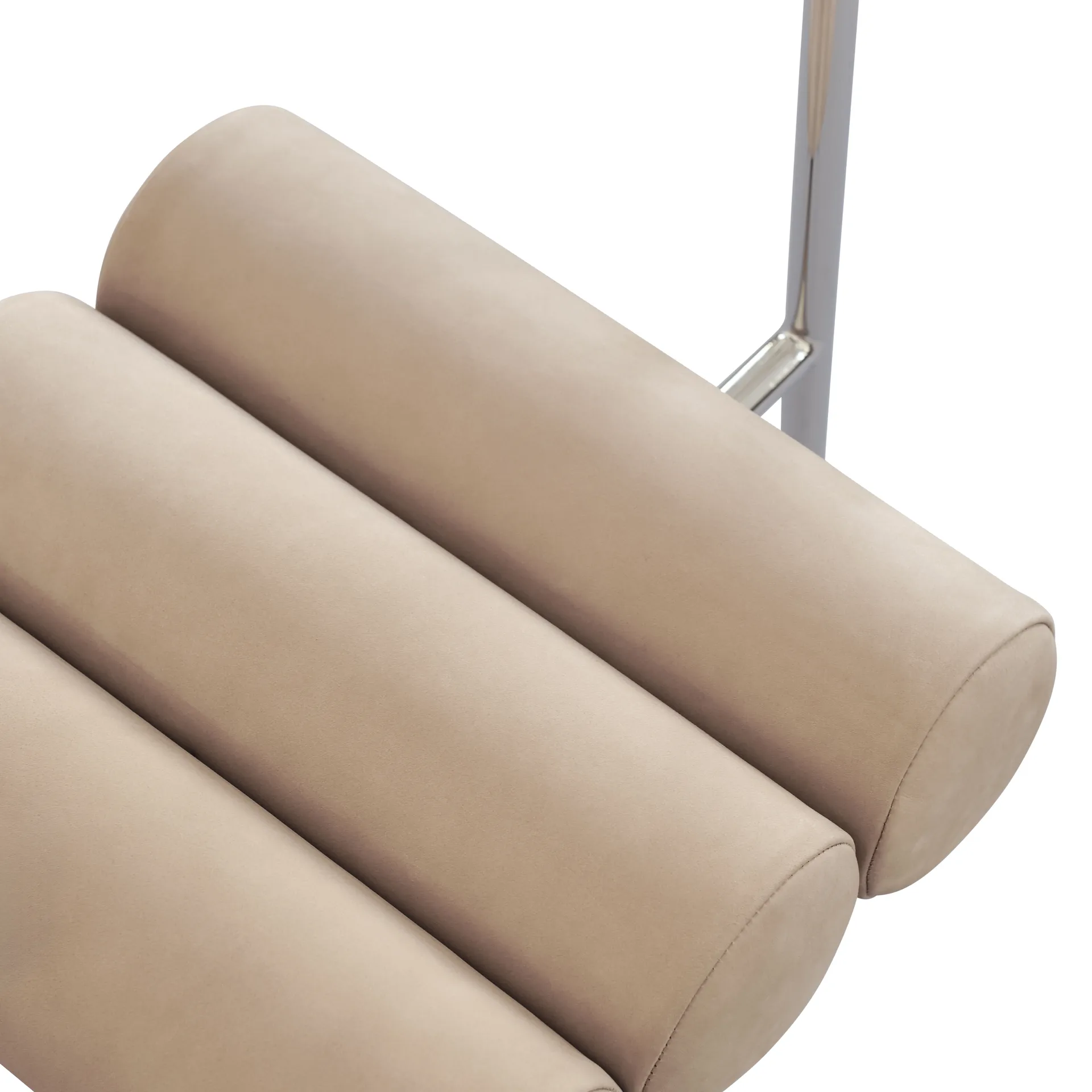 Sedia da pranzo Hiro, Acciaio inox - nabuk 101 Copenhagen