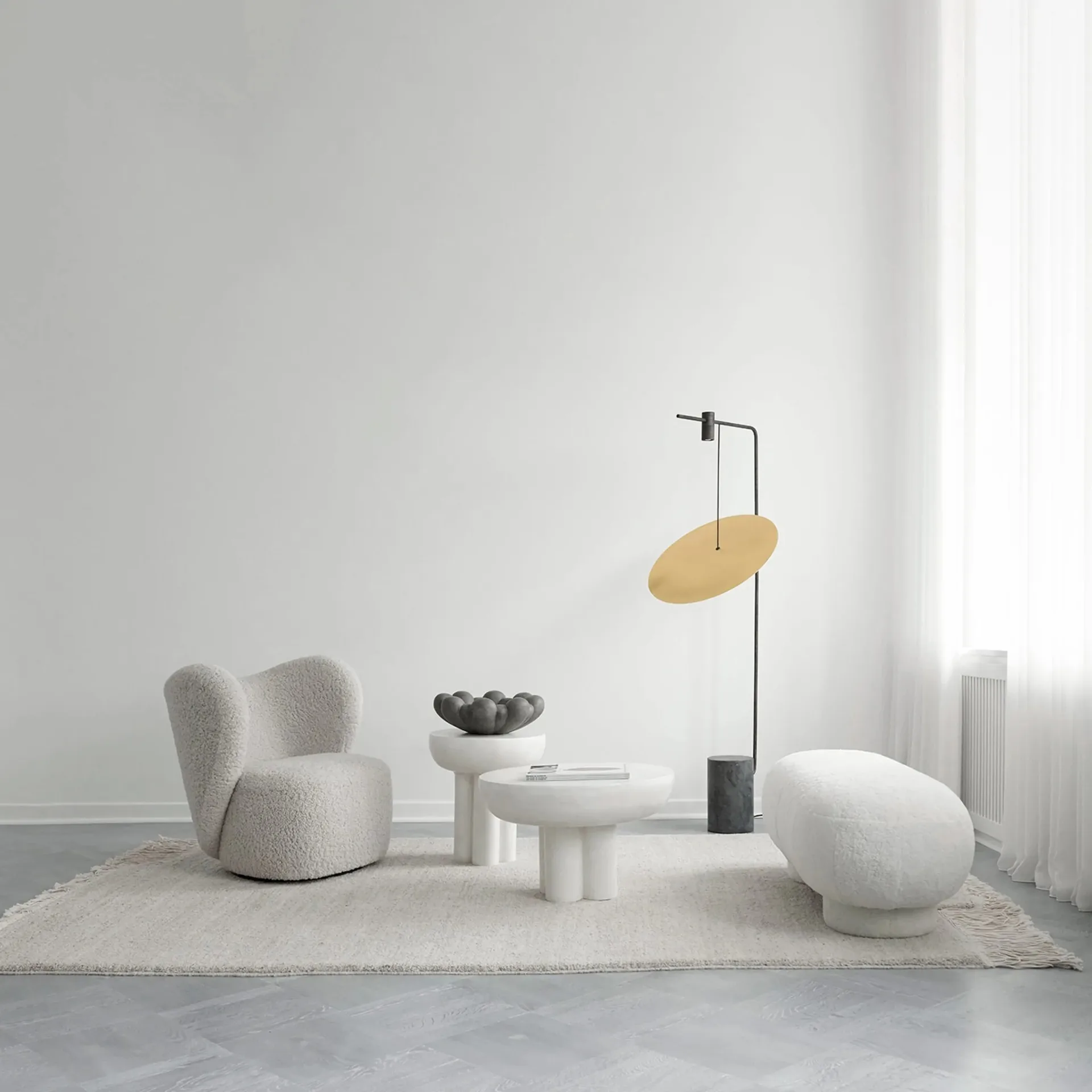 Tavolino Crown alto, Ø 45 cm, Bone white 101 Copenhagen