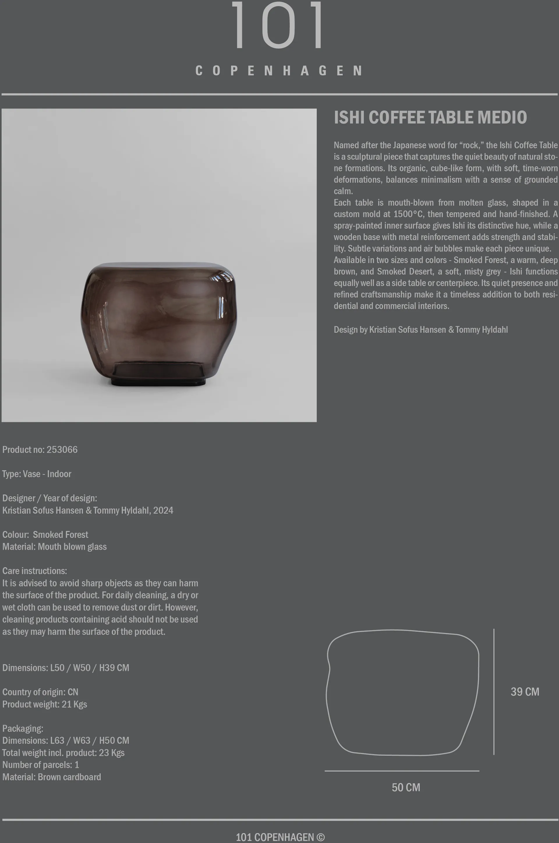 Tavolino Isis medio, Smoked forest 101 Copenhagen