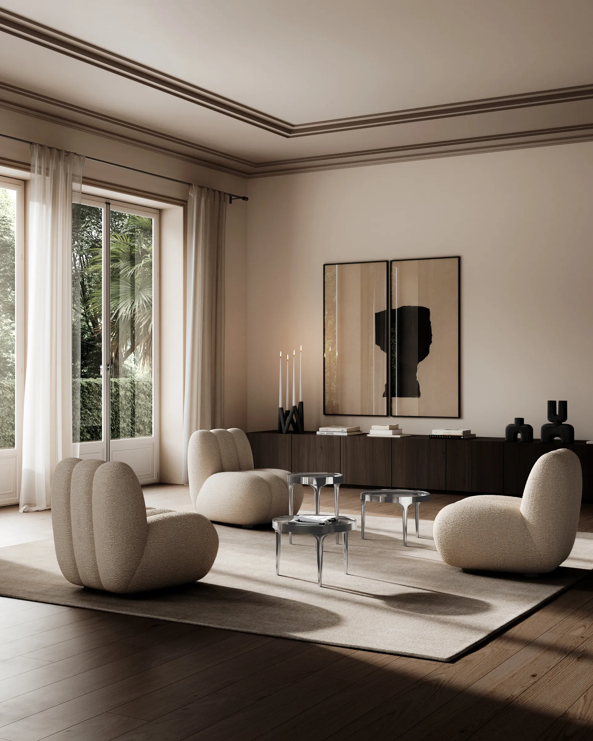 Tavolino laterale Phantom, Cromo alto 101 Copenhagen