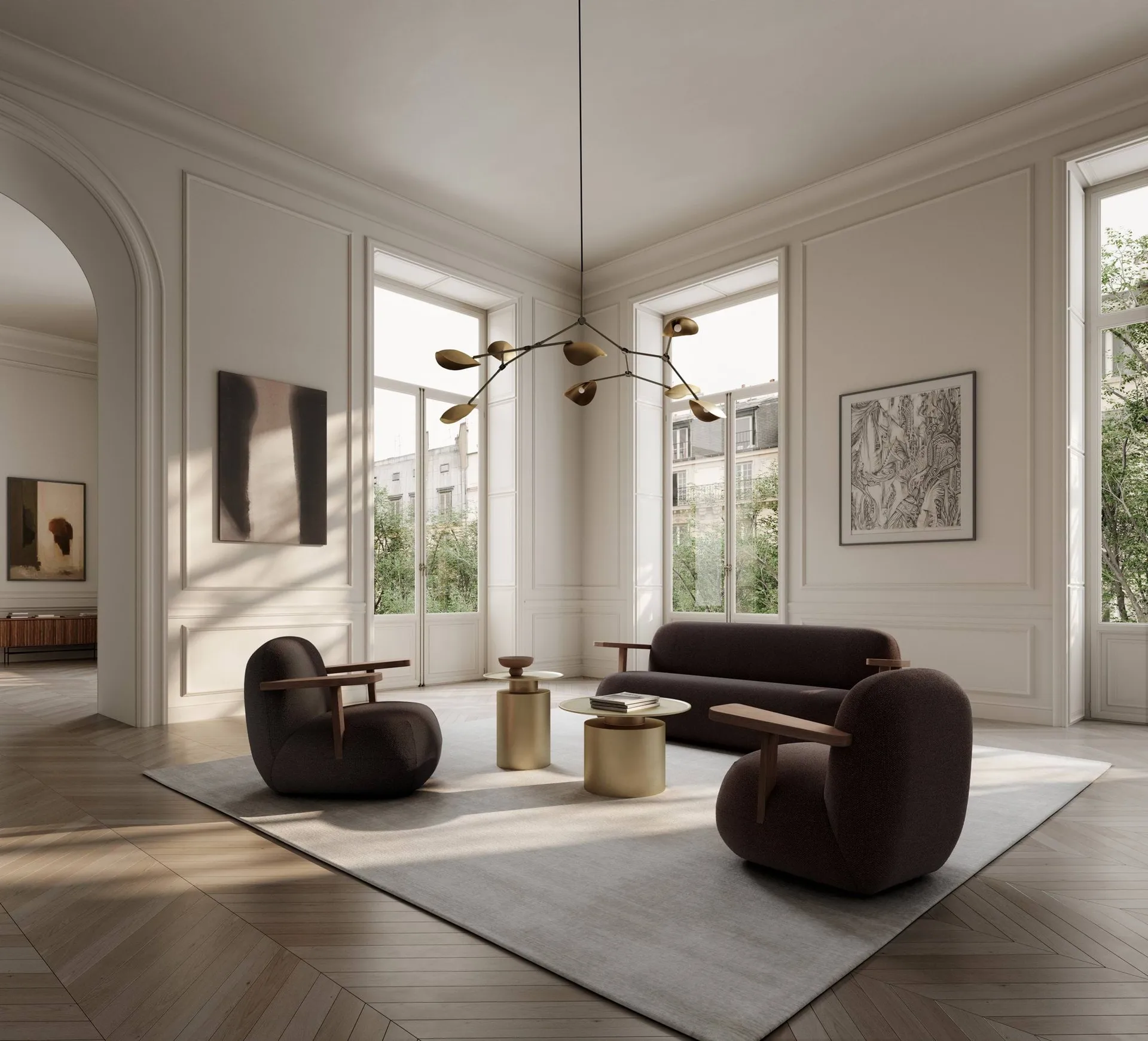 Toe chair poltrona con braccioli, Classic brown oak-dark brown 101 Copenhagen