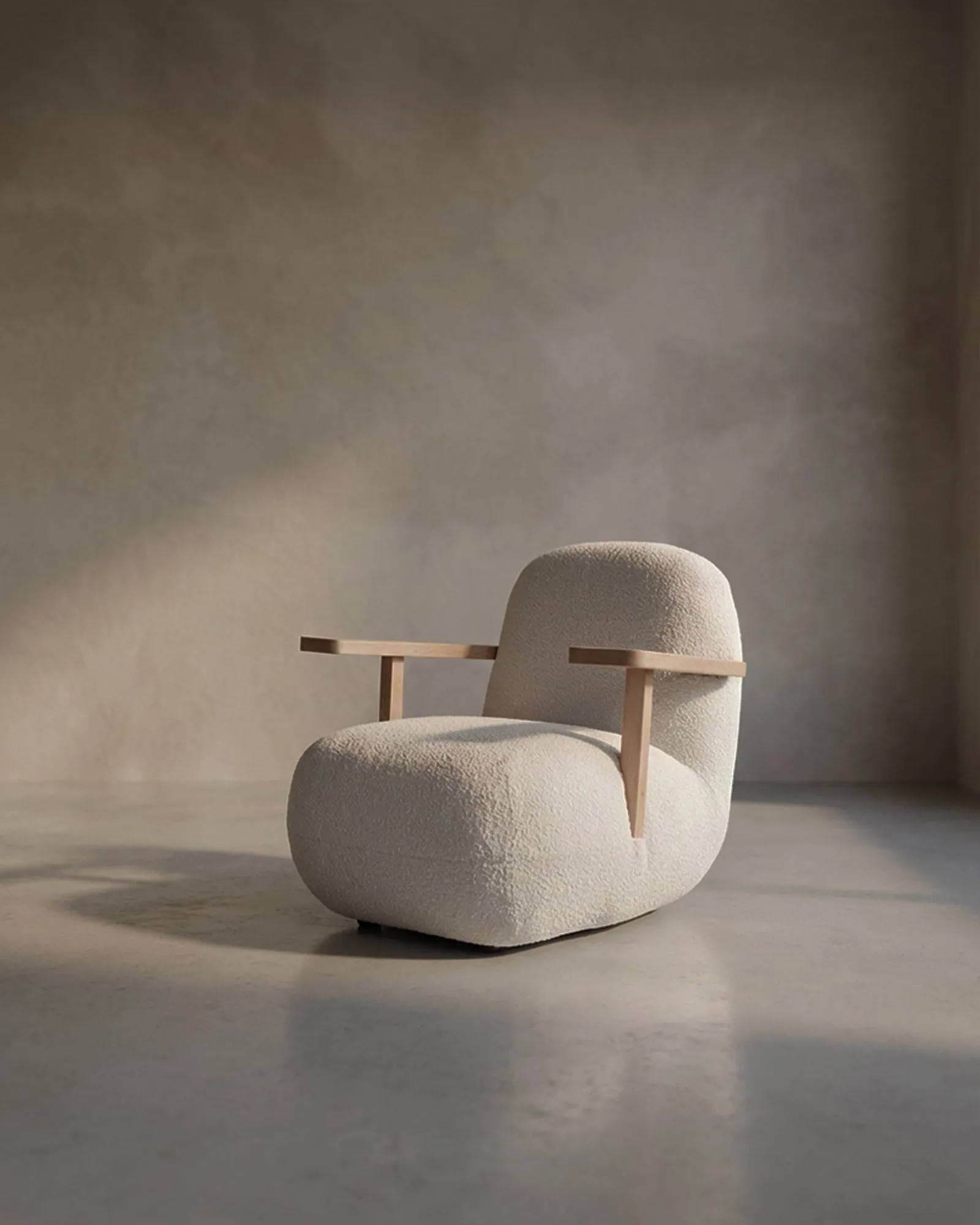 Toe chair poltrona con braccioli, Natural oak-off white 101 Copenhagen