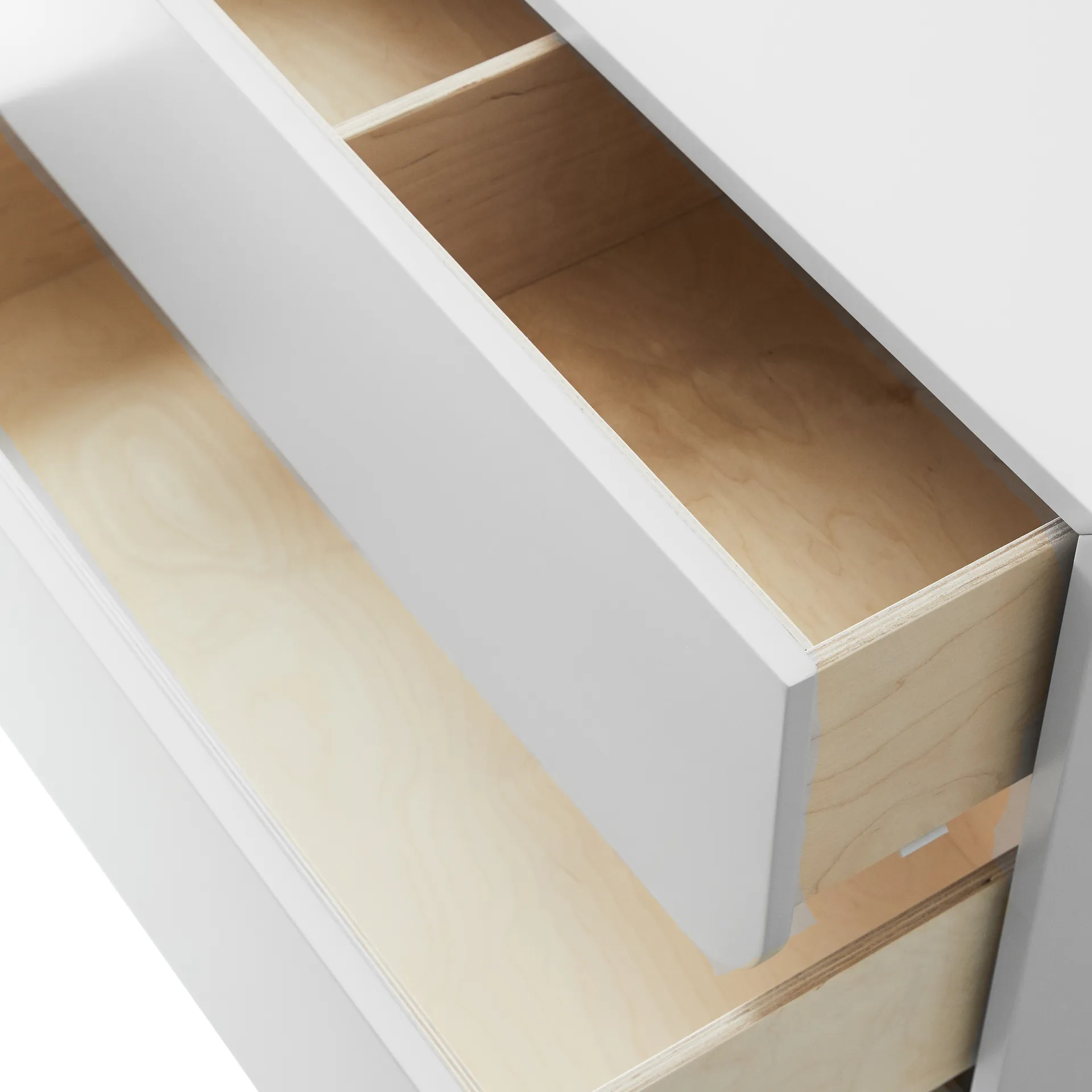 Cassettiera alta Vidja, laccata bianca, 5 cassetti 1898