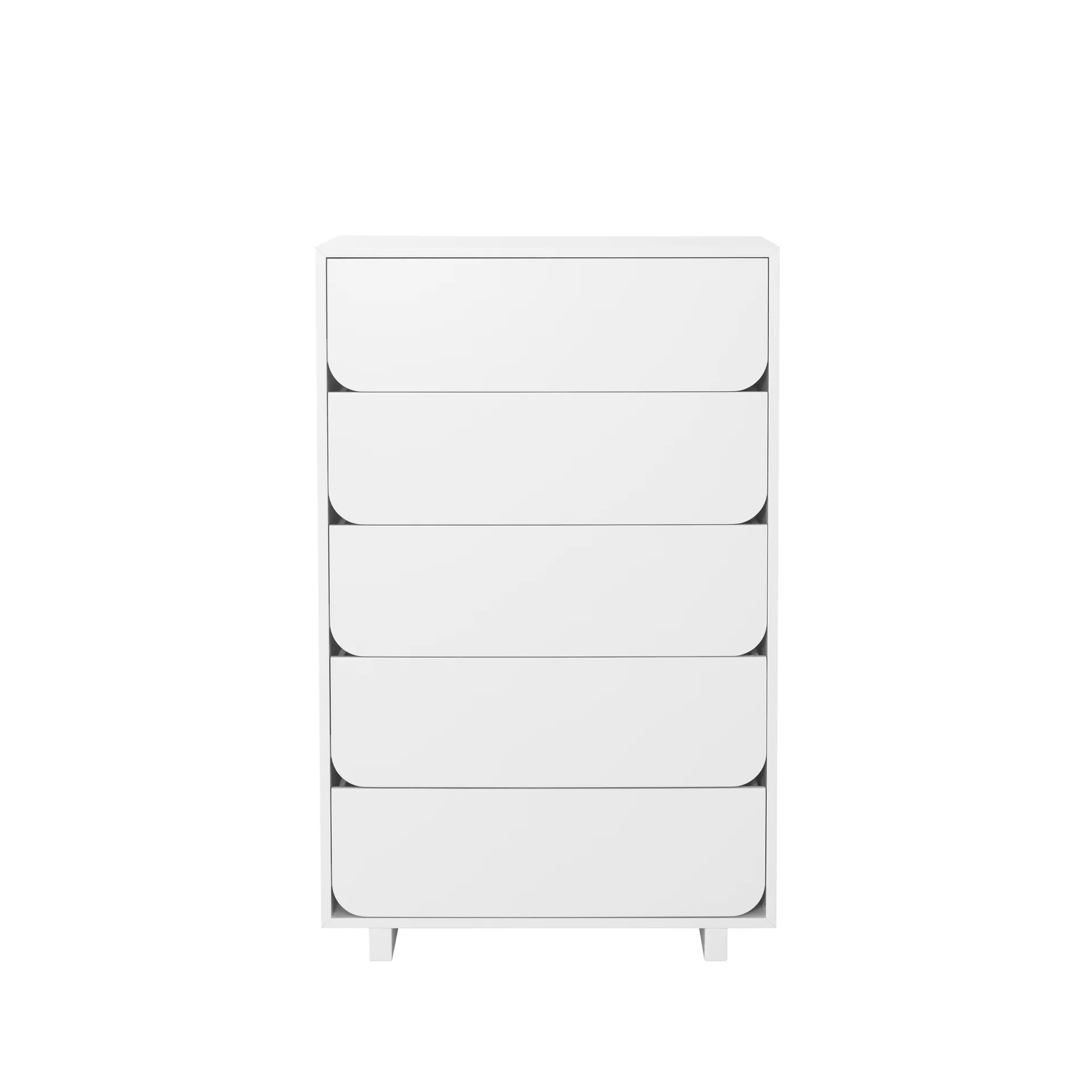 Cassettiera alta Vidja, laccata bianca, 5 cassetti 1898