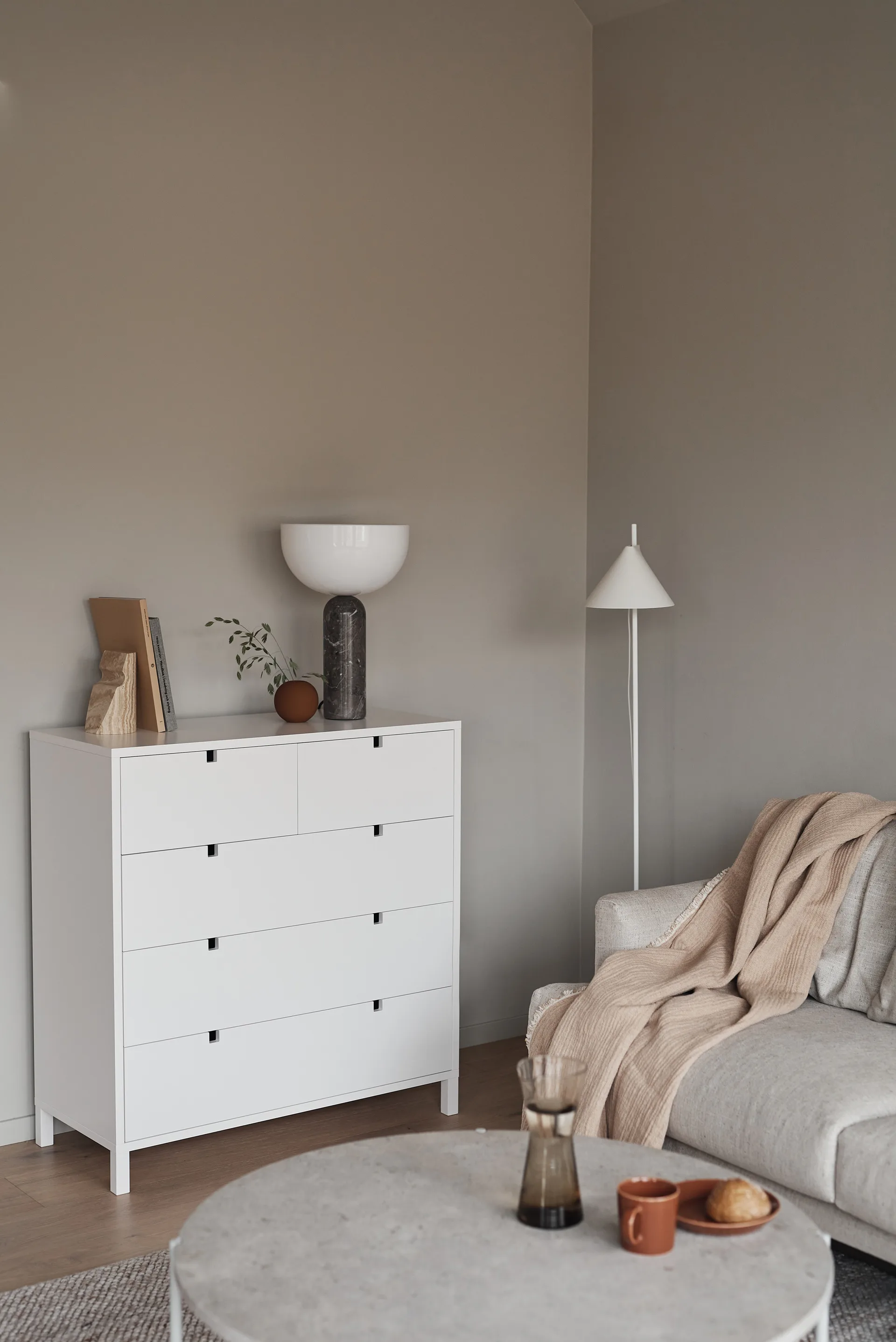 Cassettiera Square, 2+3 cassetti, Bianco 1898