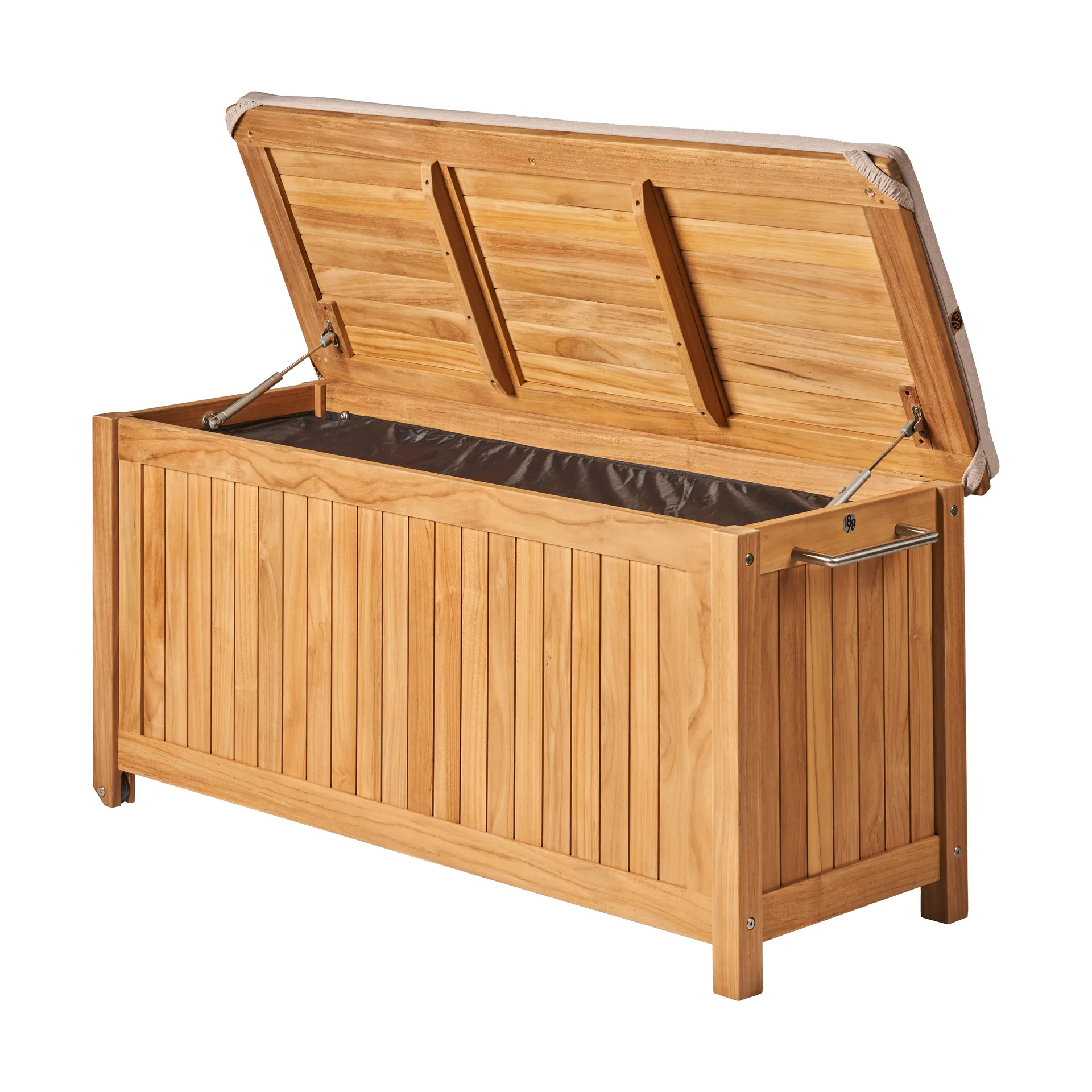 Contenitore per cuscini con ruote S Bjärknäs 130x50x60 cm, Teak 1898