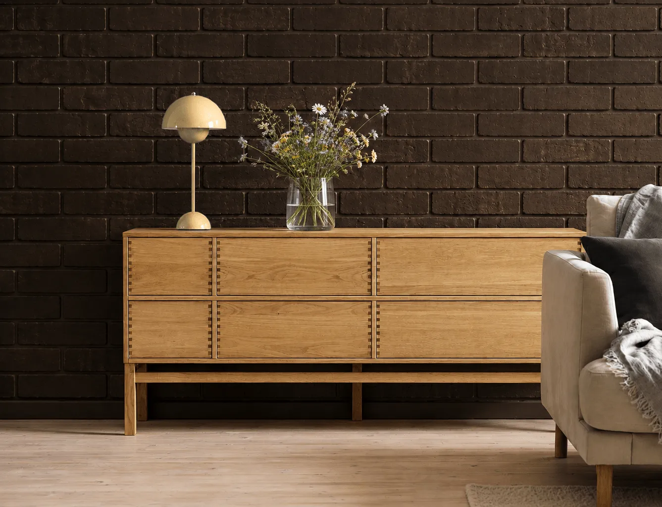 Credenza Hylte, 6 cassetti, 172x73 cm, Rovere 1898