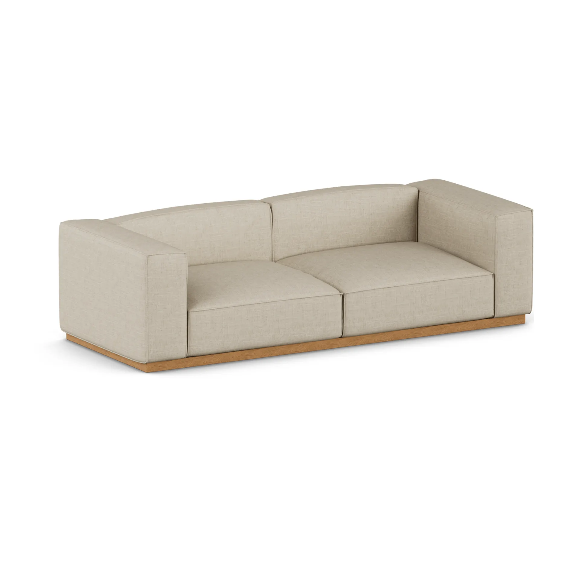 Divano Bergsdal, Bern beige 0341-Frassino tinto rovere, 3 sedute 1898