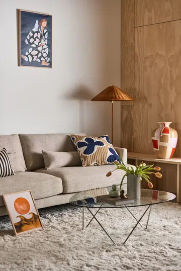 Divano Bredhult - Bern Beige 0341-rovere oliato bianco, 3 sedute - 1898