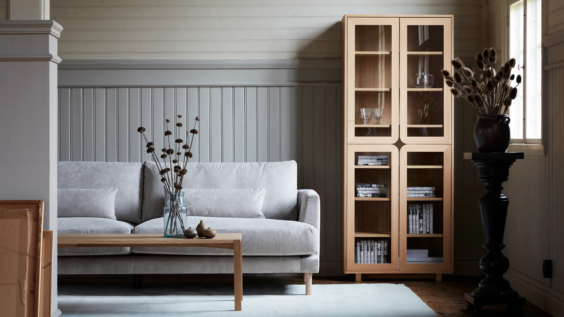 Divano Bredhult, Bern Beige 0341-rovere oliato bianco, 3 sedute 1898