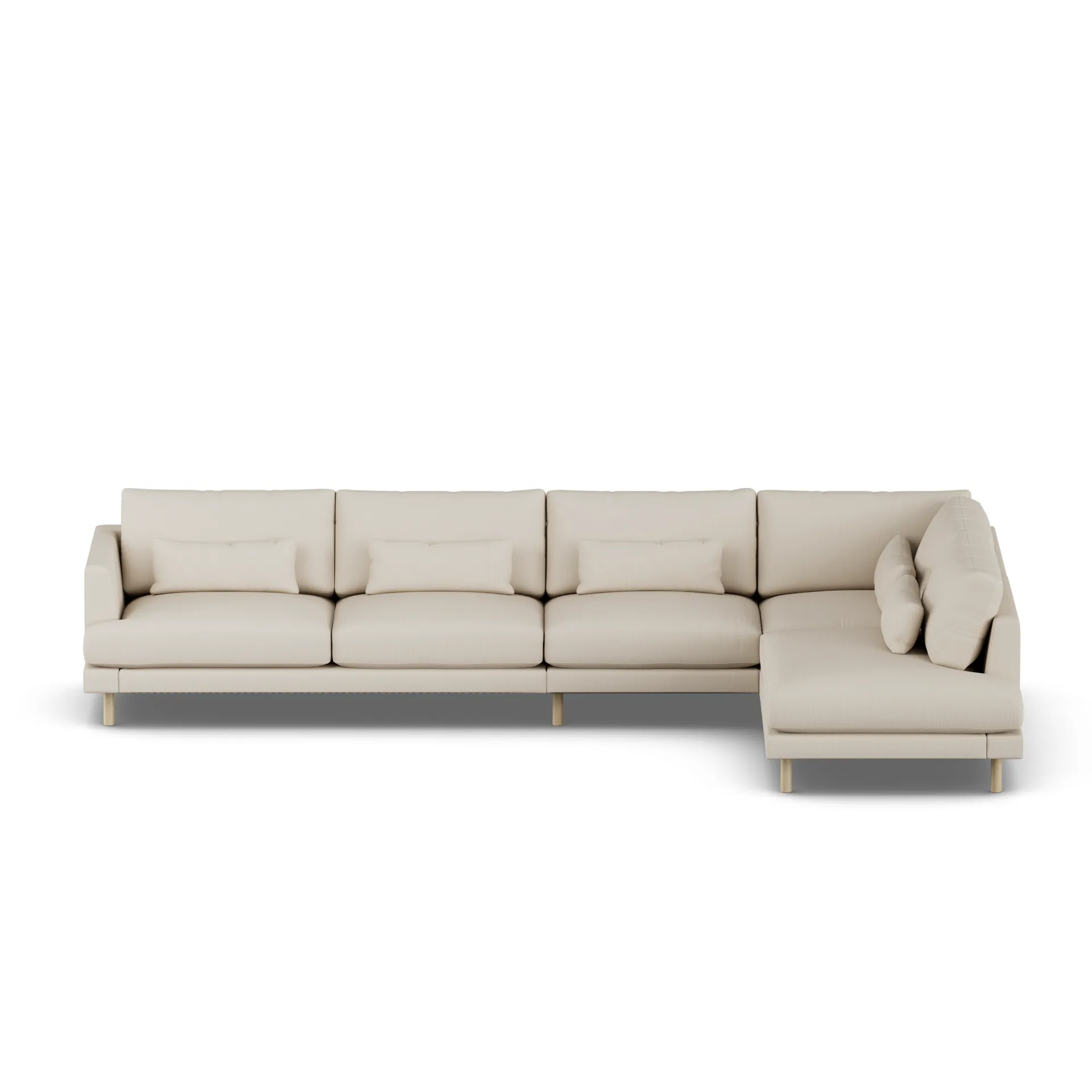 Divano Bredhult, Jump Beige 1956-rovere oliato bianco, 4 sedute B1 1898