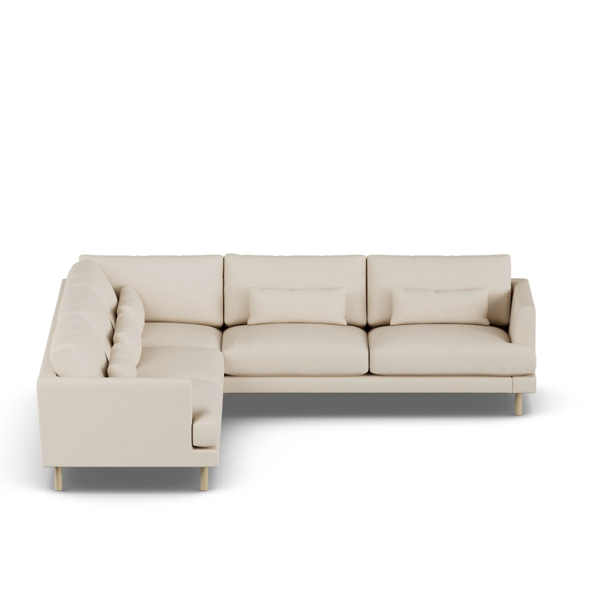 Divano Bredhult, Same Beige 6670-rovere oliato bianco, divano angolare F 1898