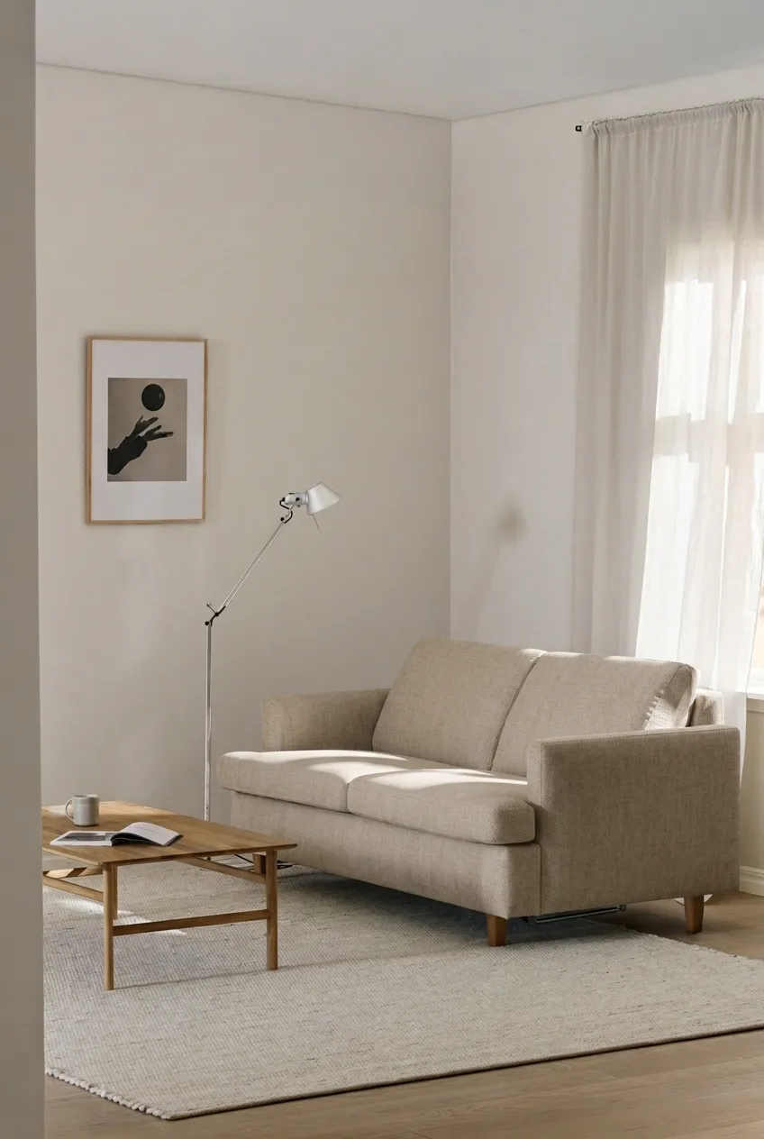 Divano letto Binga a 2,5 posti, Bern Beige 0341-rovere 1898
