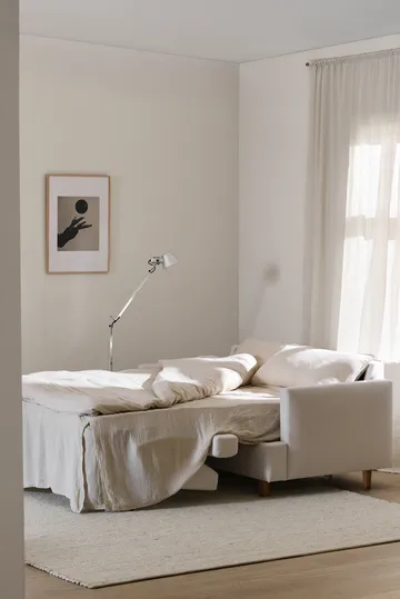 Divano letto Binga a 2,5 posti - Caleido Beige 9600-frassino tinto scuro - 1898