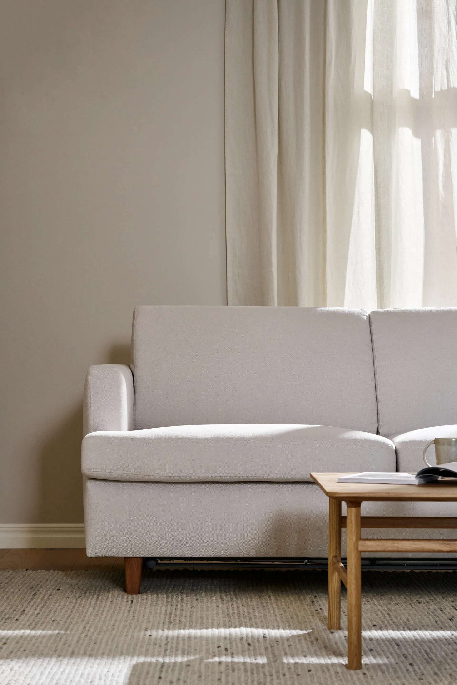 Divano letto Binga a 2,5 posti, Oslo Nature 1540-frassino tinto scuro 1898