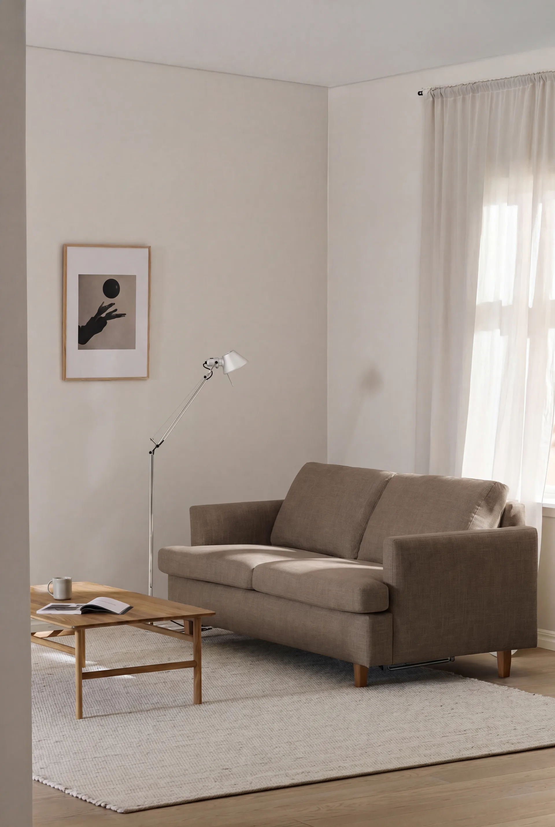 Divano letto Binga a 2,5 posti, Same Mole 6674-rovere 1898
