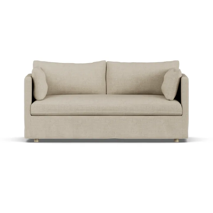 Divano Linnevik - Bern beige 0341-rovere oliato bianco, 2 sedute, con gonna - 1898