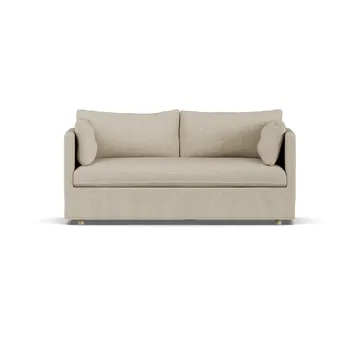 Divano Linnevik - Bern beige 0341-rovere oliato bianco, 2 sedute, con gonna - 1898