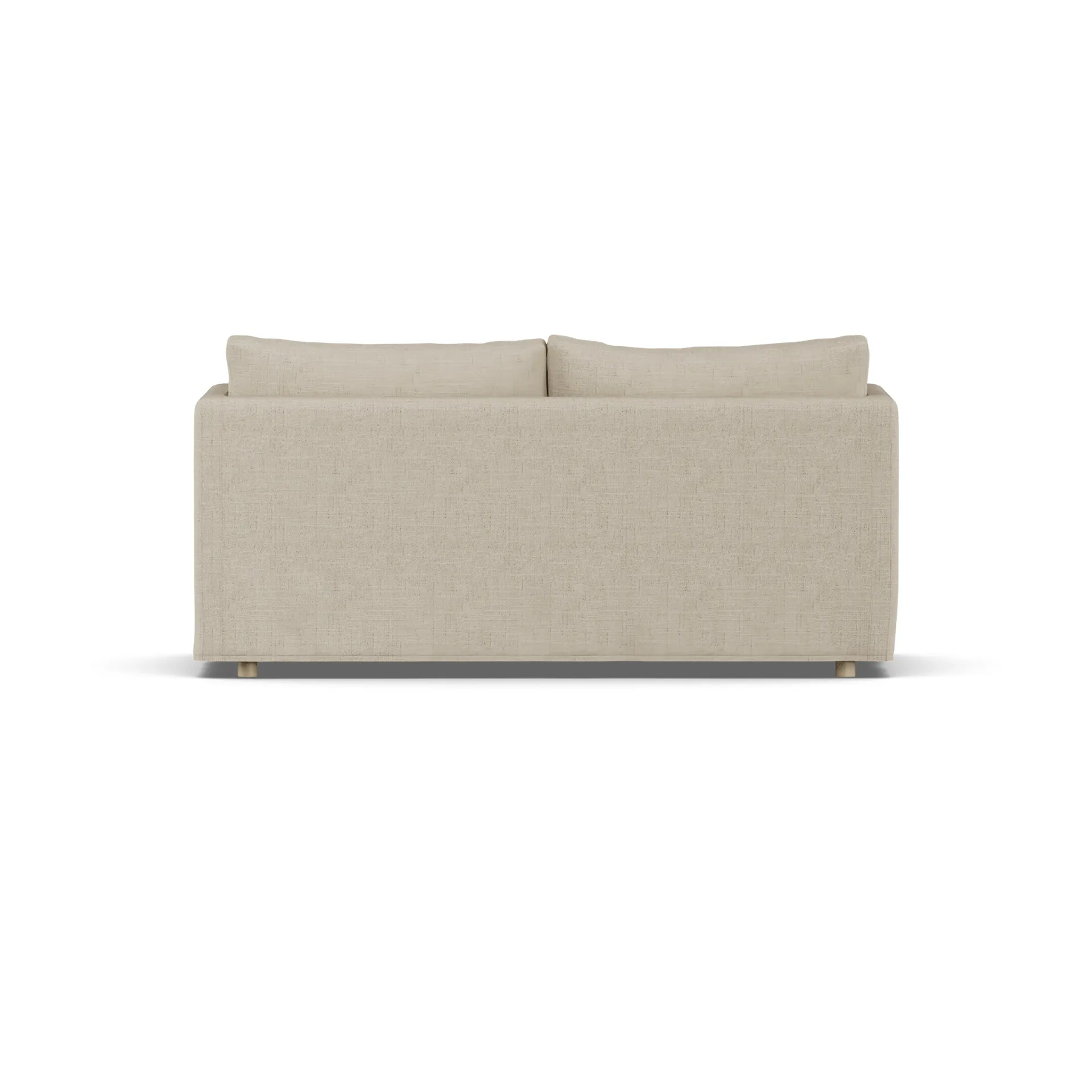 Divano Linnevik, Bern beige 0341-rovere oliato bianco, 2 sedute, con gonna 1898