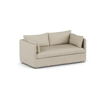 Divano Linnevik - Bern beige 0341-rovere oliato bianco, 2 sedute, con gonna - 1898