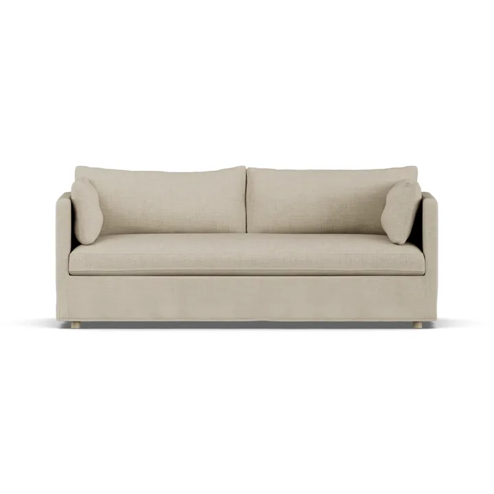 Divano Linnevik - Bern Beige 0341-rovere oliato bianco, 3 sedute, con gonna - 1898