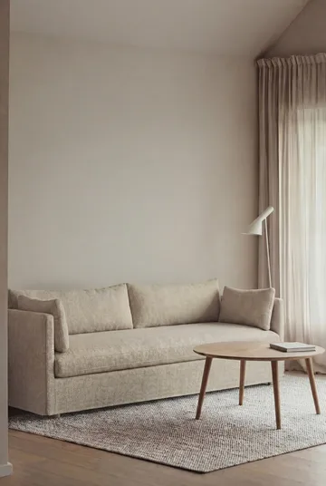 Divano Linnevik - Bern beige 0341-rovere oliato bianco, 4 sedute, con gonna - 1898