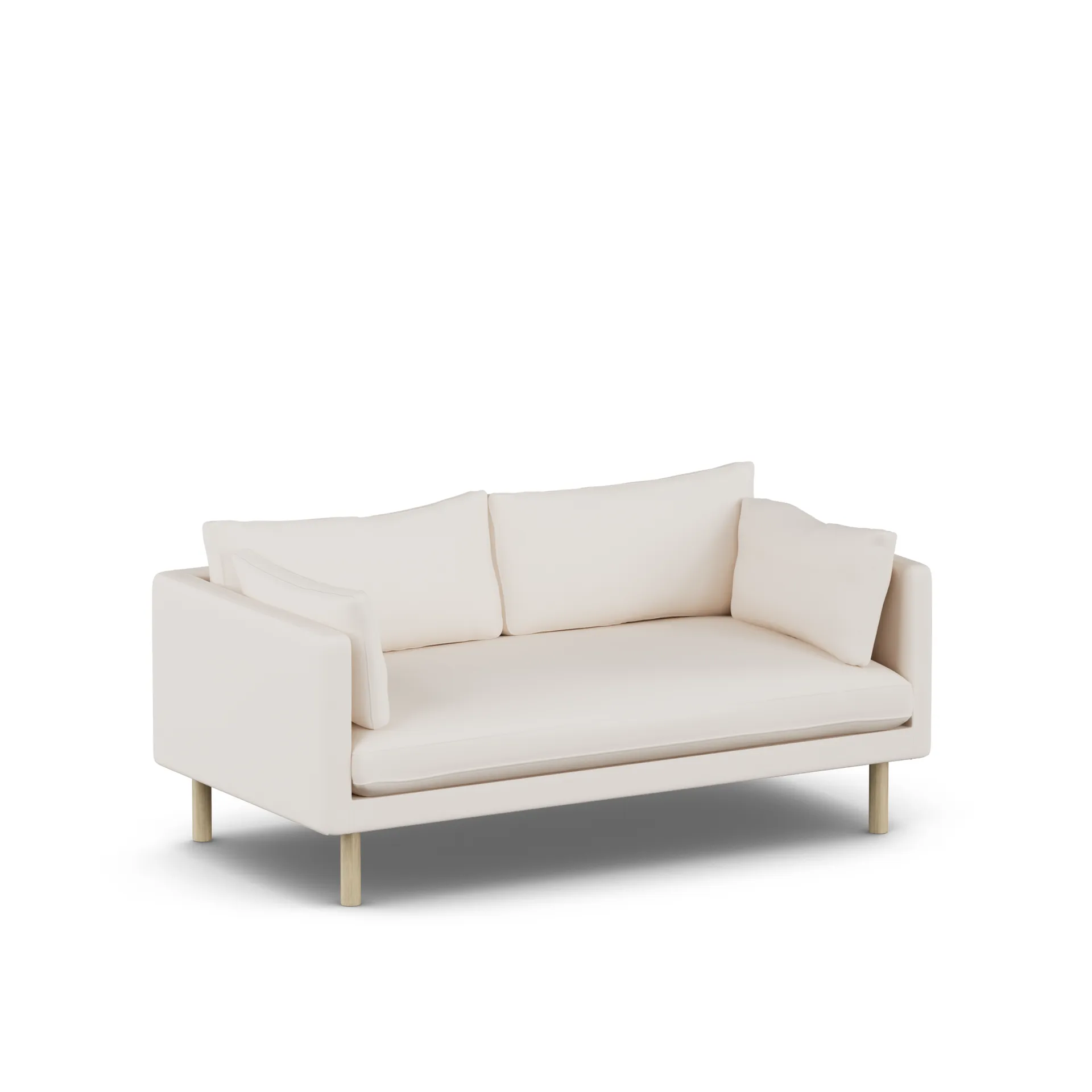 Divano Linnevik, Caleido Beige 9600-rovere oliato bianco, 2 sedute 1898