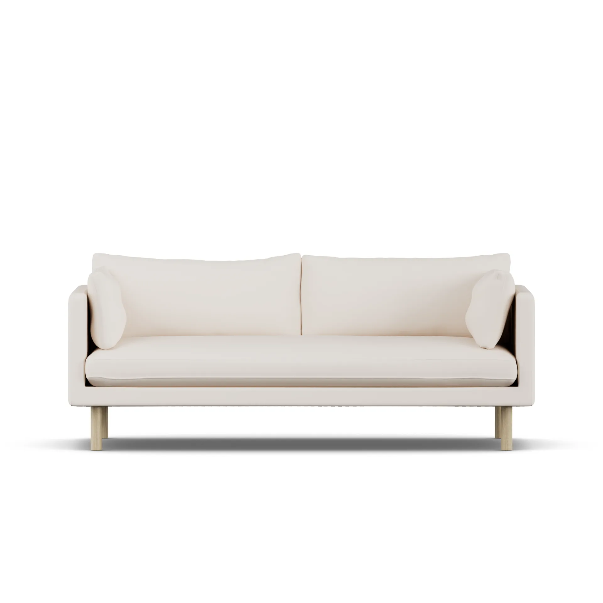 Divano Linnevik, Caleido Beige 9600-rovere oliato bianco, 3 sedute 1898
