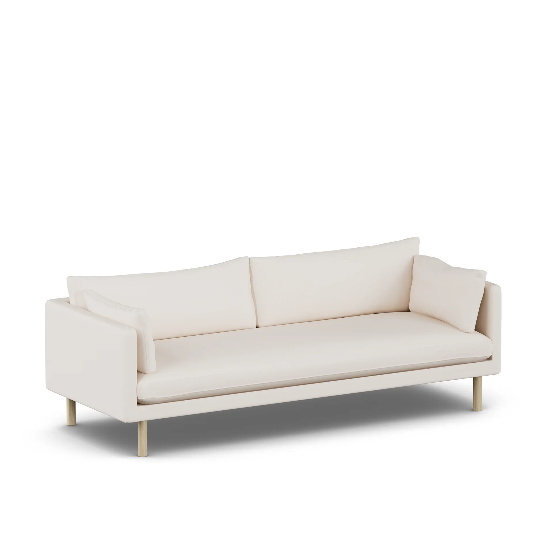 Divano Linnevik, Caleido Beige 9600-rovere oliato bianco, 4 sedute 1898