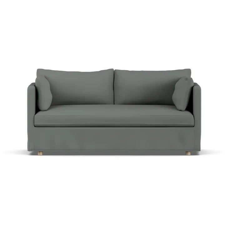 Divano Linnevik - Caleido Grey 1240-rovere oliato bianco, 2 sedute, con gonna - 1898