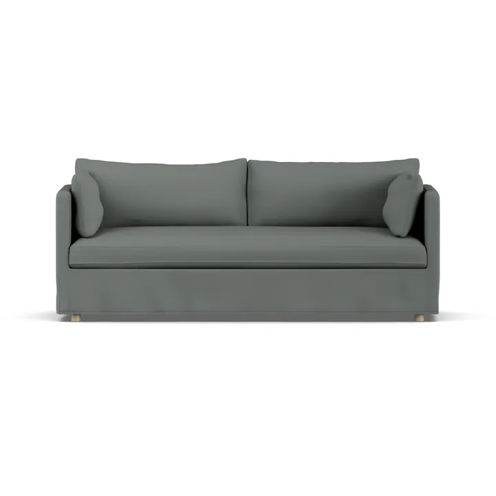 Divano Linnevik - Caleido Grey 1240-rovere oliato bianco, 3 sedute, con gonna - 1898