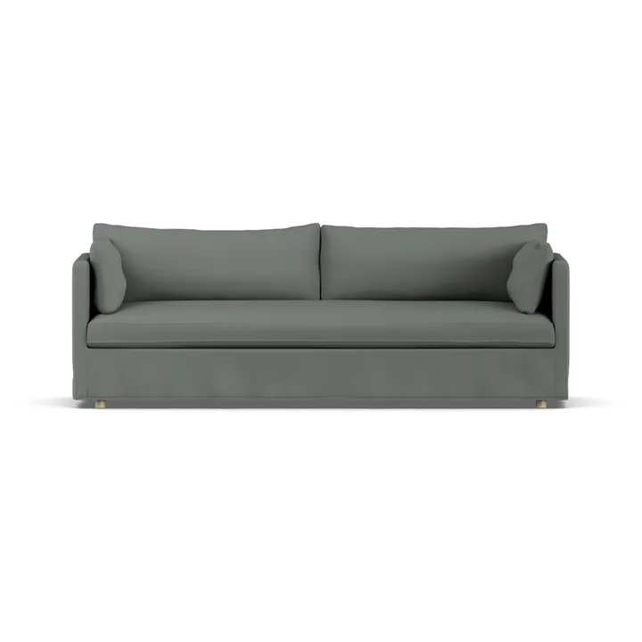 Divano Linnevik - Caleido grey 1240-rovere oliato bianco, 4 sedute, con gonna - 1898