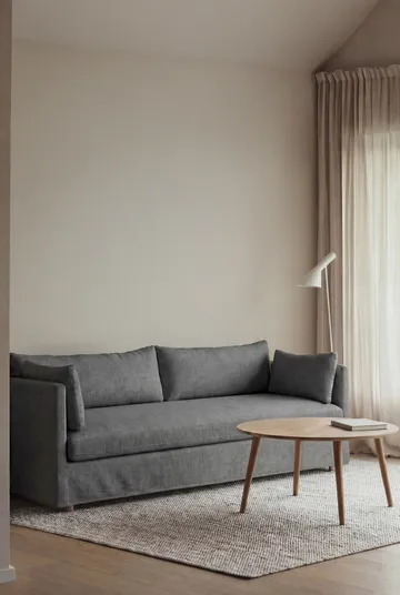 Divano Linnevik - Caleido grey 1240-rovere oliato bianco, 4 sedute, con gonna - 1898