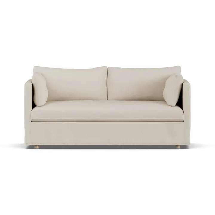 Divano Linnevik - Jump Beige 1956-rovere oliato bianco, 2 sedute, con gonna - 1898