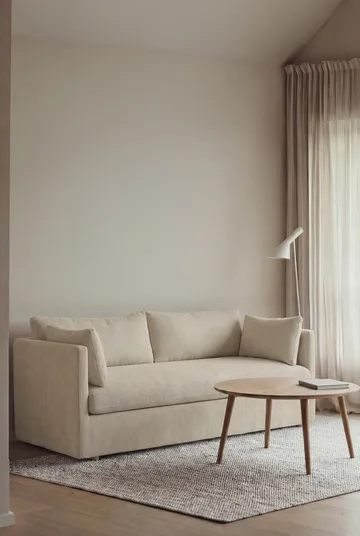 Divano Linnevik - Jump Beige 1956-rovere oliato bianco, 2 sedute, con gonna - 1898