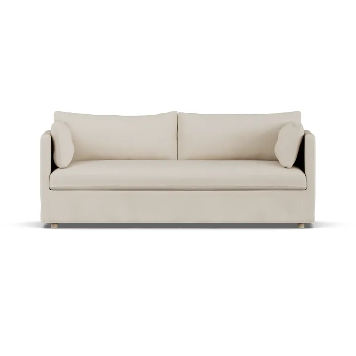 Divano Linnevik - Jump Beige 1956-rovere oliato bianco, 3 sedute, con gonna - 1898