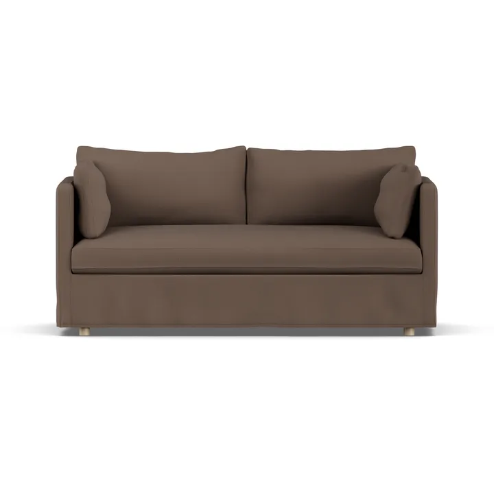 Divano Linnevik - Jump brown 1955-rovere oliato bianco, 2 sedute, con gonna - 1898