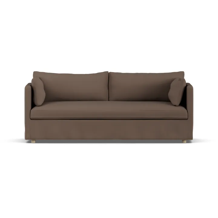 Divano Linnevik - Jump brown 1955-rovere oliato bianco, 3 sedute, con gonna - 1898