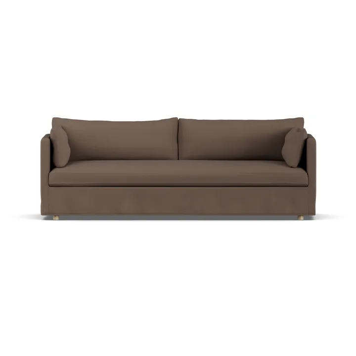 Divano Linnevik - Jump brown 1955-rovere oliato bianco, 4 sedute, con gonna - 1898